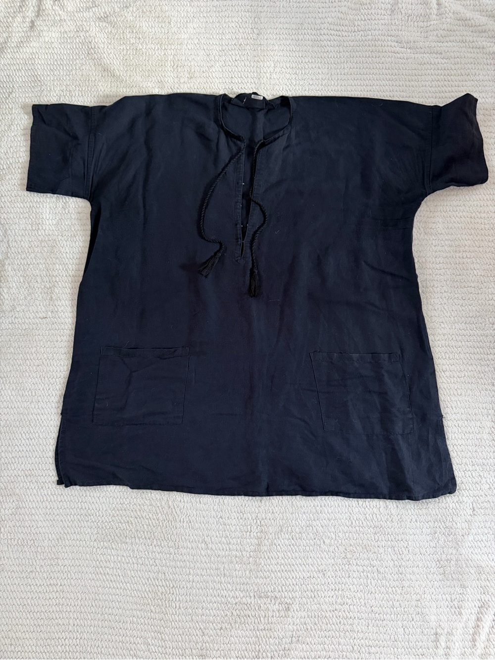 Emerson Fry Black Short-Sleeve Pullover with Front Pockets